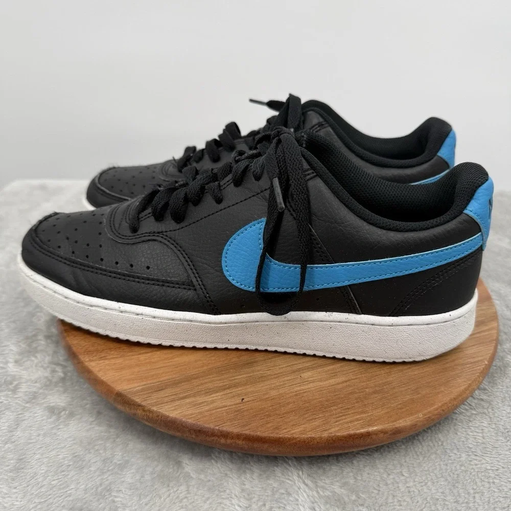 Nike Court Vision Shoe Sneaker Next Nature Low Black Laser Blue Men 9 DH2987-005